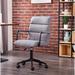 Steelside™ Stephanie Faux Leather Office Chair w/ Steel Base Upholstered in Gray | 38.1 H x 21.6 W x 20.4 D in | Wayfair