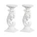 Highland Dunes Resin Candlestick in White | 9.8 H x 3.9 W x 3.9 D in | Wayfair 18964BD6A0BA43B3AA4230AD3294116B