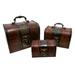 Astoria Grand Lauer 3 Piece Wooden Decorative Box Set Wood in Brown | 5 H x 6.75 W x 5 D in | Wayfair 55FE2CDB95E547078304AC3C02462910