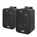 Power Dynamics Wall Mount PA Speaker Set Black Two-Way 4" with Bass Reflex System Cafe Restaurant Shop 100V Sound Audio Installation