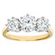 Citerna 9 ct Yellow Gold Cubic Zirconia Three Stone Ring - Size J