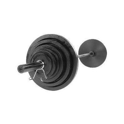Body Solid Black Olympic Weight Plate Set with Black Olympic Bar - 500 lb.