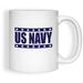 Winston Porter Arkadelphia US Navy Military Coffee Mug Ceramic in Blue/Brown/White | 4.75 H x 3.9 W in | Wayfair 8BE0F54162764066A47D9B5E8093B627