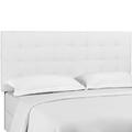 Paisley Tufted Full / Queen Upholstered Linen Fabric Headboard in White - East End Imports MOD-5852-WHI