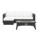 Convene 3-Pc Set Outdoor Patio w/ Fire Pit in Espresso White - East End Imports EEI-3724-EXP-WHI-SET