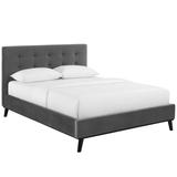 McKenzie Queen Biscuit Tufted Performance Velvet Platform Bed - East End Imports MOD-6006-GRY