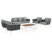 Stance 6-Pc Outdoor Patio Aluminum Sectional Sofa Set in White Gray - East End Imports EEI-3168-WHI-GRY-SET