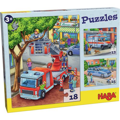 HABA Puzzles Polizei, Feuerwehr & Co., bunt