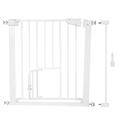 Baby Safety Gate, Close Adjustable Pets Safety Gate for Door Fence Stair Through Walk Shut Axis Pressure Fit for Children Toddlers Kids Pets White (Single Door +7cm Width)