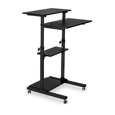 Mount-It! Height-Adjustable Rolling Stand-Up Desk (Black) MI-7940B