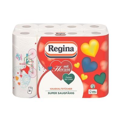 Regina Küchenrollen »Mit Herzen« 3-lagig, 8 Rollen weiß, 25.8 cm