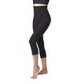 TLC Sport Women's Tummy Control with Figure Firming High Waist Crop Pant/Cropped Leggings-Black-M-