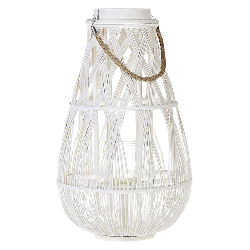 Laterne Weiß 56 cm Gebogene Form Modernes Design