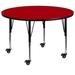 Flash Furniture Goddard Mobile Round Laminate Activity Table w/ Height Adjustable Short Legs Laminate/Metal in Brown | 25.37 H in | Wayfair