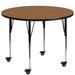 Flash Furniture Goddard Mobile Round Laminate Activity Table w/ Height Adjustable Short Legs Laminate/Metal in Brown | 30.37 H in | Wayfair