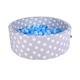 KNORRTOYS.COM 68163 - Bällebad Soft - Grey White Stars - 300 Bälle Soft Blue/Blue/transparent