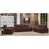 17 Stories Alburga 3 Piece Leather Living Room Set Genuine Leather in Brown | 37 H x 94 W x 43 D in | Wayfair Living Room Sets