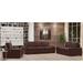 17 Stories Alburga 3 Piece Leather Living Room Set Genuine Leather in Gray/Brown | 37 H x 94 W x 43 D in | Wayfair Living Room Sets
