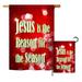 Breeze Decor Jesus is the Reason Winter Nativity Impressions 2-Sided Polyester 2 Piece Flag Set in Red | 28 H x 18.5 W in | Wayfair