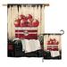 Breeze Decor Country Apple Food Fruits Impressions 2-Sided Polyester 2 Piece Flag Set in Brown/Red | 28 H x 18.5 W in | Wayfair