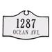 Montague Metal Products Inc. Colonial 2-Line Wall Address Plaque, Wood | 9.75 H x 15 W x 0.32 D in | Wayfair PCS-52S-TW-W