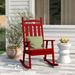 Rosecliff Heights Beda Classic Porch Outdoor Rocking Solid Wood Chair in Red | 45 H x 28 W x 31 D in | Wayfair 9BAC7354D56743A8A97DD3BE6B7D540D