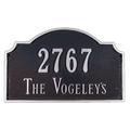 Montague Metal Products Inc. Vanderbilt 2-Line Wall Address Plaque, Wood | 9.75 H x 15.5 W x 0.32 D in | Wayfair PCS-60S-ACC-W