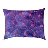 Tucker Murphy Pet™ Byrge Planets Stars Outdoor Dog Pillow Polyester/Fleece in Pink/Black | 14 H x 42.5 W in | Wayfair