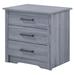 Wade Logan® Agon 3 - Drawer Nightstand Wood in Gray | 23 H x 22 W x 18 D in | Wayfair 60C9D931CE064EA7A5AFA3A53EC6BB6F