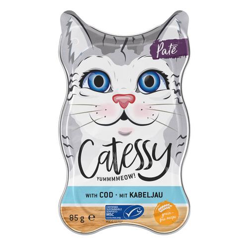 18x85g Catessy Schälchen Paté mit Kabeljau Katzenfutter