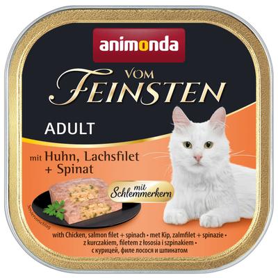 72 x 100 g animonda vom Feinsten Adult mit Schlemmerkern Megapack Huhn, Lachsfilet & Spinat...