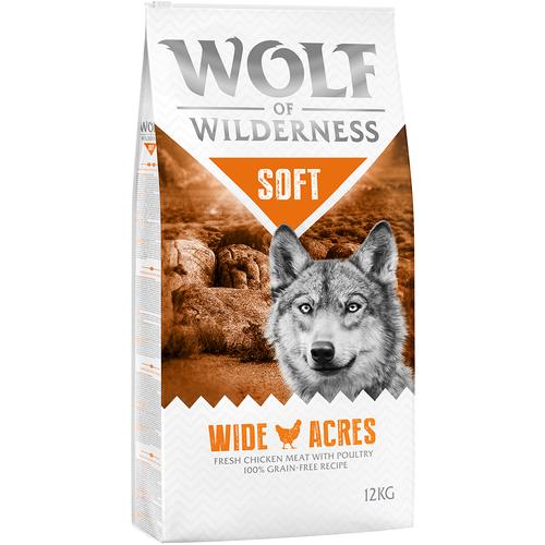 2 x 12kg Soft Wide Acres Huhn Wolf of Wilderness Hundefutter trocken