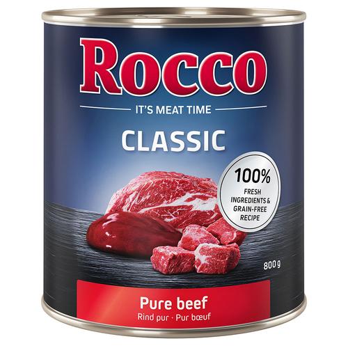 6 x 800g Classic Rind Pur Rocco Hundefutter, Frostfutter