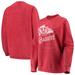 Women's Pressbox Red Wisconsin Badgers Comfy Cord Corduroy Crewneck Sweatshirt