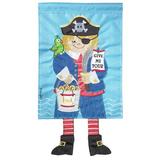 Dicksons Inc Applique Pirate Trick or Treat 2-Sided Polyester 24 x 13 in. Garden Flag in Blue | 24 H x 13 W in | Wayfair M011075