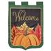 Dicksons Inc Applique Pumpkins Welcome Shpd 2-Sided Polyester 18 x 13 in. Garden Flag in Black/Orange | 18 H x 13 W in | Wayfair M011023
