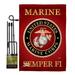 Breeze Decor Marine Corps Americana Military Impressions Decorative Vertical 2-Sided Polyester 28 x 19 in. Flag Set in Red | Wayfair