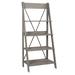 "68"" Solid Wood Ladder Bookshelf in Grey - Walker Edison BS68FRSWGY"