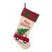 The Holiday Aisle® Embroide Linen Christmas Stocking Polyester in Red | 21 H x 10 W in | Wayfair 2C884224292F4F2C825F5A643E05B8BC