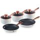 Tower T800064WR 5 Piece Pan Set, Ceramic Non-Stick Coating, White Marble and Rose Gold