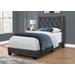 Bed / Twin Size / Platform / Teen / Frame / Upholstered / Velvet / Wood Legs / Grey / Chrome / Transitional - Monarch Specialties I 5986T