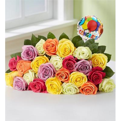 1-800-Flowers Flower Delivery Congratulations Assorted Roses 24 Stems Bouquet Only | Happiness Delivered To Their Door
