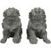 World Menagerie Shepardson 2 Piece Sitting Foo Dog Statue Set Resin in Gray | 9 H x 5 W x 9.5 D in | Wayfair STA-LION3