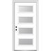 Verona Home Design 4-Lite Spotlight Frosted Glass Steel Painted Prehung Front Entry Door Metal | 32 W in | Wayfair ZZ352341R