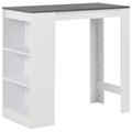 vidaXL Bar Table with Shelf White 110x50x103 cm