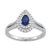 Simply Vera Vera Wang 14k White Gold Sapphire & 1/4 Carat T.W. Diamond Teardrop Ring, Women's, Size: 7