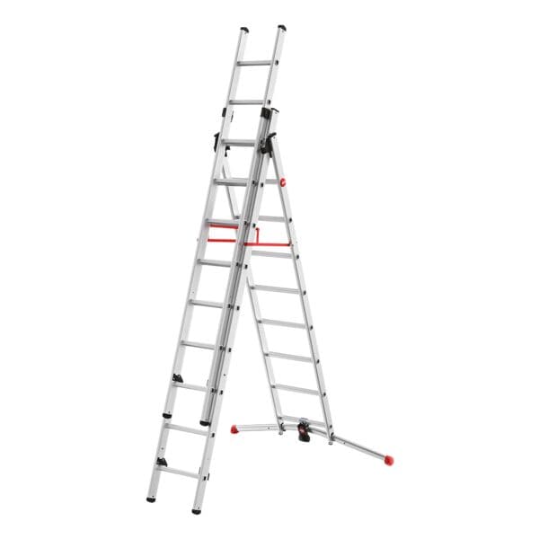 Hailo Alu-Kombileiter »S100 ProfiLOT« 3-teilig 26 Sprossen silber Image