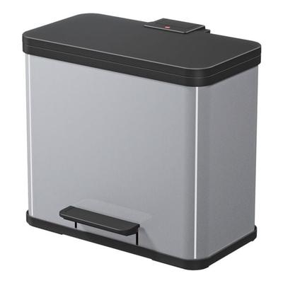 Hailo Mülleimer »Öko duo Plus L« Stahlblech 17+9 Liter silber, 47x43x34 cm