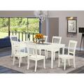 August Grove® Kulik Solid Wood Dining Set Wood in White | 30 H in | Wayfair E954E952AAA5421BBE98BE32DFFA18AB