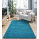 Lord of Rugs Washable Non-Slip Rug Shaggy Rug Floor Mat for Hallways Kitchen Bathroom Living Room Bedside Bedroom Nursery Kids Playroom Soft Plain Carpet Rectangle Rug Teal Small 80x120 cm (2'8"x4')